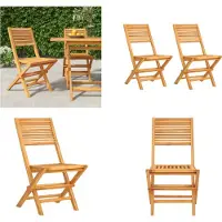 vidaXL Tuinstoelen inklapbaar 2 st 47x62x90 cm massief teakhout - Tuinstoel - Tuinstoelen - Campingstoel - Terrasstoel