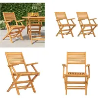 vidaXL Tuinstoelen inklapbaar 2 st 55x62x90 cm massief teakhout - Tuinstoel - Tuinstoelen - Campingstoel - Terrasstoel