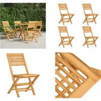 vidaXL Tuinstoelen inklapbaar 4 st 47x62x90 cm massief teakhout - Inklapbare Tuinstoel - Inklapbare Tuinstoelen - Tuinstoel - Tuinzitje