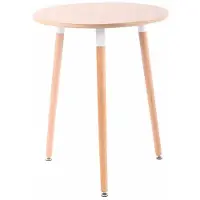 CLP Design keukentafel AMALIE - Ø 60 cm, hout, driepotig, met vloerbeschermer natura natura