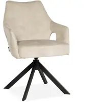 Bommel Wonen Armstoel Carita - draaibaar - velvet Adore Linen - pocketvering