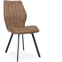 Bommel Wonen Eetkamerstoel Donna - Ecoleder Lichtbruin - hoge rugleuning