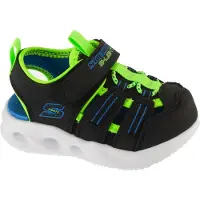 SKECHERS Open schoenen 'SOLA GLOW-HYPER-COAST' blauw / neongroen / zwart