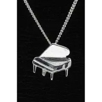 MOOYE ® - Collectie Zilveren Piano ketting hanger - open