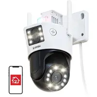 ZOSI IP-buitencamera ZOSI C298 WiFi Pan Tilt 6MP Dual IP66, Netwerkcamera