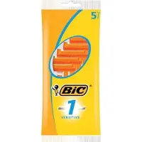 BIC 1 Sensitive Wegwerpscheermesjes Voor Heren Met Een Enkel Mesje En Vaste Kop - Pak van 5 Stuks - Voordeelverpakking 12 stuks