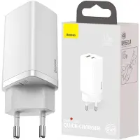 Baseus GaN2 Quick Charger 65W (1x USB QC4.0, 1x USB-C PD3.0)