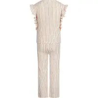 Koko Noko shirt + broek geel/wit gestreept Bruin Meisjes Katoen Ronde hals - maat 128