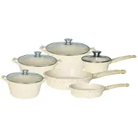Cheffinger Pannenset - 12-delig - Beige - Inductie - Met Glazen Deksels - Japandi Stijl