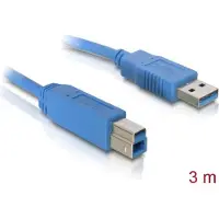 DeLOCK USB A naar USB B - 3 meter - Blauw -