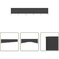 The Living Store Tuinscherm - Windscherm - Windscherm 5-panelen 600x80 cm stof antraciet - Privacy Screen - Buitenschutting - Zonwering