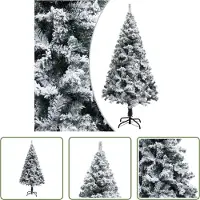 The Living Store Kunstkerstboom met sneeuw, groen, 150 cm, PVC