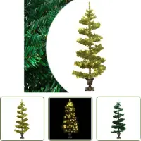 The Living Store De Living Store kerstboom in spiraalvorm, met verlichting en een groene pot, 120 cm