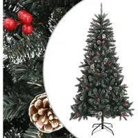 Prolenta Maison Exclusive - Kunstkerstboom met standaard, groen, 210 cm, PVC
