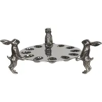 Clayre & Eef SCHAAL | Ø 38*15 CM | ZILVERKLEURIG | ALUMINUM | EIERSCHAAL | HAZEN |