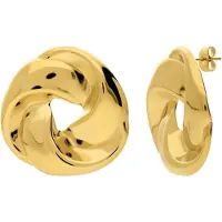 Lucardi Dames Stainless steel oorknoppen voor dames - Oorbellen - Staal - Goudkleurig