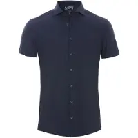 Pure Functional Slim Fit Jersey overhemd marine, Effen