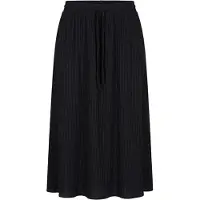 Studio Untold - Dames - Maxi rok A-lijn structuur elastische tailleband - Zwart - Maat 42+