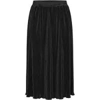 Angel of Style - Dames - Plissé rok A-lijn midi-lengte elastische tailleband - Zwart - Maat 48