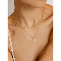 Hey Happiness Ketting 'Perlen Duo' goud