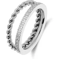 Lucardi Ring zilver / transparant