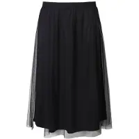Angel of Style - Dames - Mesh midirok straight model elastische tailleband - Zwart - Maat 42