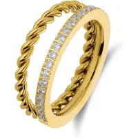 Lucardi Ring goud / transparant