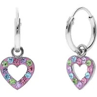 Lucardi Kinder Zilveren kinderoorringen Hart 10mm - Oorbellen - 925 Zilver - Zilverkleurig
