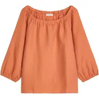 Marc O'Polo regular fit blouse van puur linnen met carmenhals