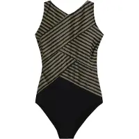 Bonprix Shaping-badpak brokaat / goud / zwart