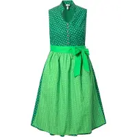Ulla Popken - Dames - Dirndl opstaande kraag sierknopen mouwloos - Grasgroen - Maat 46