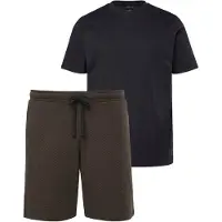 JP 1880 - Heren - Pyjama loungewear korte tweedelige set tot 8XL - Zwart - Maat XXL