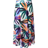 Ulla Popken Rok riet / donkerlila / oranje / offwhite