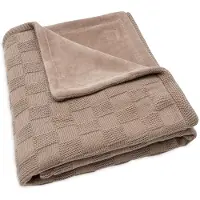 Jollein Baby Deken Wieg - 75x100cm - Box Knit - Milky Coffee/Velvet