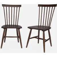 Sweeek Stoel natuurlijk rubberhout, set van 2 Donker hout