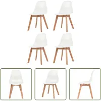 The Living Store : Eetkamerstoelen, 4 stuks, wit, kunststof