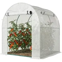 Outsunny Tunnel Green House-Staal, Kunststof-180L x 180B x 200H cm-Wit