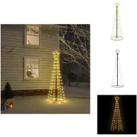 vidaXL LED-kerstboom, kegelvorm, warm wit licht, 108 LED's, 70x180 cm - Kerstbomen