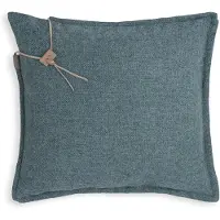 Knit Factory Imre Sierkussen - Vierkant kussen - Kussen woonkamer - Bank kussen - Decoratie kussen - Jeans - 50x50 cm - Kussenhoes inclusief kussenvulling