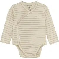 Noppies baby overslagromper Navi offwhite/ecru Jongens Stretchkatoen V-hals - maat 50