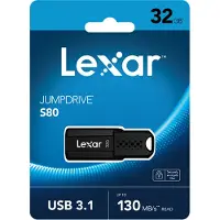 Lexar , Jumpdrive S80 32GB USB 3.0 Snelle overdrachtsleutel, Zwart