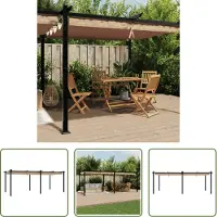 The Living Store De Living Store tuinpaviljoen met uitschuifbaar dak, kleur taupe, afmetingen 3x6 meter, aluminium