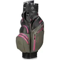 Big Max Drilite Silencio 3 - Stille Golftas - Cartbag - Waterafstotend - 14 dividers - Zwart Grijs Fuchsia