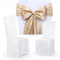Party Deco Wit Stoelhoezen met Satijnen Strik - Bruiloft & Communie