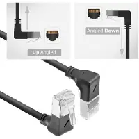 ACT UFTP CAT6a slimline netwerkkabel | haaks (boven) / haaks (beneden) | LSZH | zwart | 3 meter