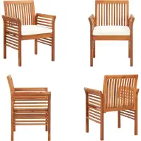 vidaXL Tuinstoelen 8 st met kussens massief acaciahout - Tuinstoel - Tuinstoelen - Buitenstoel - Tuin Stoel