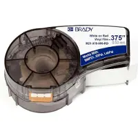Brady M21-375-595-RD tape vinyl | wit op rood | 9,53mm x 6,40m