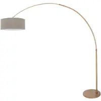 Steinhauer Gouden booglamp Sparkled Light met grijze kap