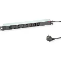 Roline 19 stekkerdoos 8-voudig C13 + geaarde stekker, zilver, 2 m
