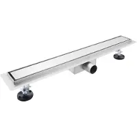 FortiFura Galeria douchegoot - 110cm - met gesloten rooster - met vloerflens - PVD - geborsteld RVS SW679913/SW679927